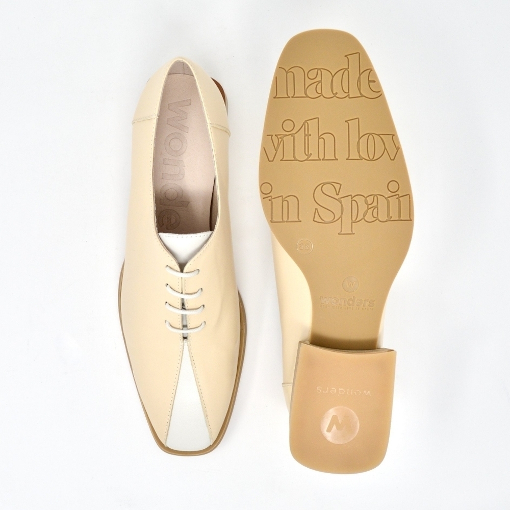 Wonders Women's C-6810 Iseo Natural Cream Two-Tone Shoes Size 37 EU